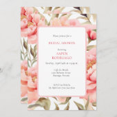 トレンディーなコテージコア フラワー ブライダル シャワー オールインワン 招待状 (正面/裏面)