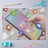 トレンディーなソーシャルメディアデザイン 薄葉紙 (クラフト)