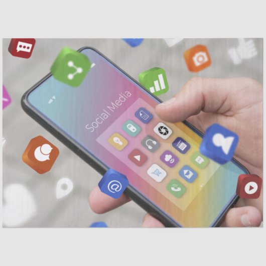 トレンディーなソーシャルメディアデザイン 薄葉紙 (正面)