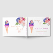 トレンディーな彼女がアイスクリームを手に入れた！ ブライズシャワーパーティー ゲストブック (全面)