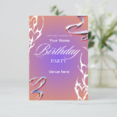 トレンディーな抽象グラデーションの誕生日招待状 招待状 (スタンド正面)