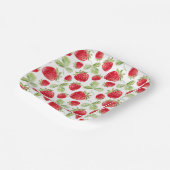 トレンディーな水彩草原の苺のベイビーシャワー ペーパープレート (傾斜あり)