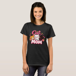 トレンディーな猫のママTシャツ | かわいいカラフルな猫の服 Tシャツ