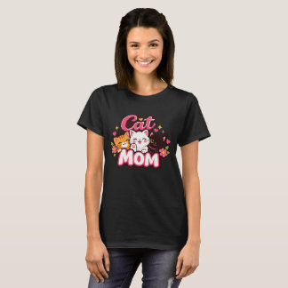 トレンディーな猫のママTシャツ | かわいいカラフルな猫の服 Tシャツ