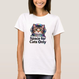 トレンディーな猫ママ ホログラフィックスペースキャット - スペース・フォー Tシャツ