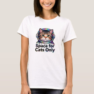 トレンディーな猫ママ ホログラフィックスペースキャット - スペース・フォー Tシャツ