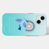 トレンディーな聖書 ターコイズ フォークアート 鳥 ボホ レインボー Case-Mate iPhoneケース (裏面 (横))