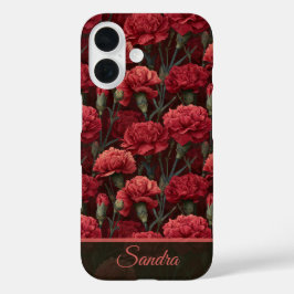 トレンディーな記念日の思い出に残るカーネーションの花柄 iPhone 16ケース
