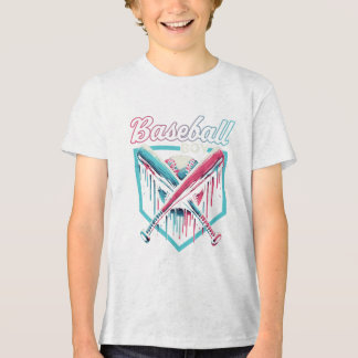 トレンディーな野球少年ドリップシールドTシャツ トライブレンドTシャツ