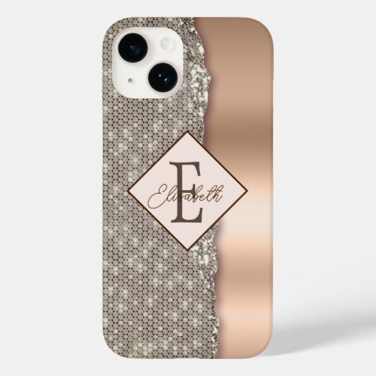 トレンディーな銅のダイヤモンドデザイン Case-Mate iPhoneケース (裏面)