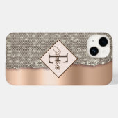 トレンディーな銅のダイヤモンドデザイン Case-Mate iPhoneケース (裏面 (横))