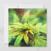 トレンディーな非伝統的な weed ウェディングデザイン 招待状 (裏面)