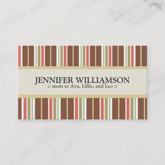 トレンディーによってカスタマイズお母さんのテレホンカードは縞で飾ります: 09 コーリングカード (正面)