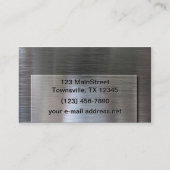 トレンディーによってブラシをかけられる鋼板 名刺 (裏面)