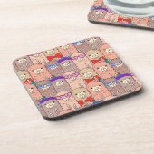 トレンディーによって服を着せられるラマパターン コースター (左側)