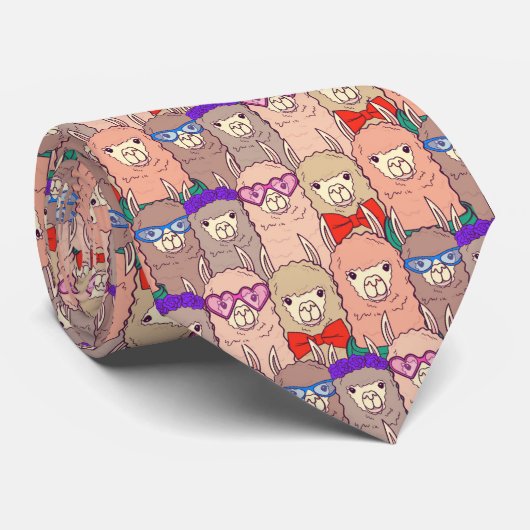 トレンディーによって服を着せられるラマパターン ネクタイ (ロール)