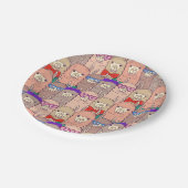 トレンディーによって服を着せられるラマパターン ペーパープレート (アングル)