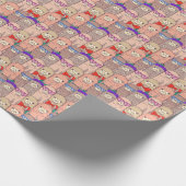 トレンディーによって服を着せられるラマパターン ラッピングペーパー (角)