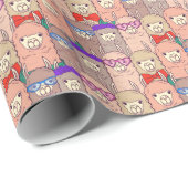 トレンディーによって服を着せられるラマパターン ラッピングペーパー (ロールコーナー)