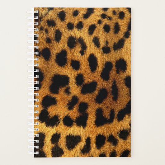トレンディーのおしゃれな動物の柄茶色いヒョウ柄 プランナー手帳 (正面)
