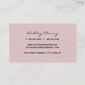 トレンディーのばら色の金ゴールドのグリッターのメーキャップアーティストのサロン 名刺 (裏面)