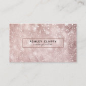 トレンディーのばら色の金ゴールドのグリッターのメーキャップアーティストのサロン 名刺 (正面)