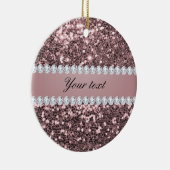 トレンディーのばら色の金ゴールドのフェイクなグリッターおよびダイヤモンド セラミックオーナメント (右)