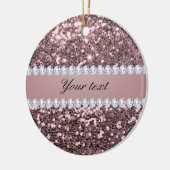 トレンディーのばら色の金ゴールドのフェイクなグリッターおよびダイヤモンド セラミックオーナメント (左)