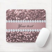トレンディーのばら色の金ゴールドのフェイクなグリッターおよびダイヤモンド マウスパッド (マウス)