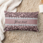 トレンディーのばら色の金ゴールドのフェイクなグリッターおよびダイヤモンド ランバークッション (ブランケット)