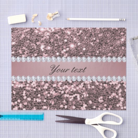 トレンディーのばら色の金ゴールドのフェイクなグリッターおよびダイヤモンド 薄葉紙 (クラフト)