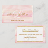 トレンディーのばら色の金ゴールドのメーキャップアーティストのヘアーサロン 名刺 (正面/裏面)