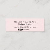 トレンディーのばら色の金ゴールドの唇のメーキャップアーティストの名刺 スキニー名刺 (裏面)