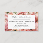 トレンディーのばら色の金ゴールドの花のメーキャップアーティストのヘアーサロン 名刺 (裏面)