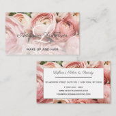 トレンディーのばら色の金ゴールドの花のメーキャップアーティストのヘアーサロン 名刺 (正面/裏面)