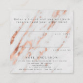 トレンディーのばら色の金ゴールドの銀の大理石の紹介の顧客 スクエア名刺 (裏面)