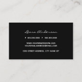 トレンディーのばら色の金ゴールド、大理石および黒の抽象的なライン 名刺 (裏面)