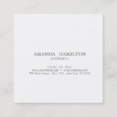 トレンディーのエレガント洗練されたピンクグリッター スクエア名刺 (裏面)