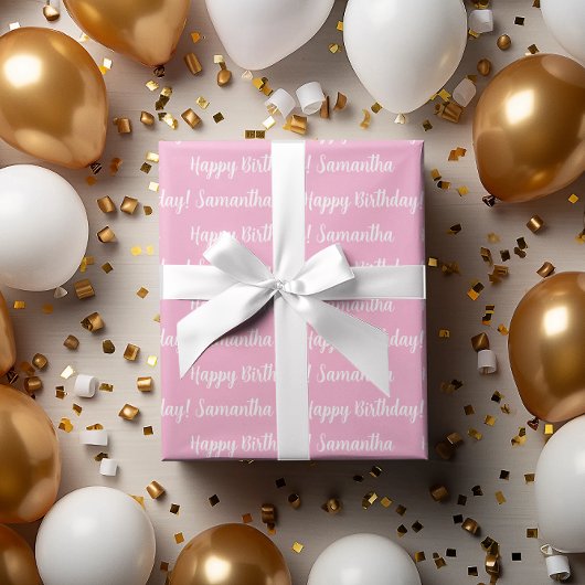 トレンディーのカスタマイズ可能なメッセージ |名前パターンギフト ラッピングペーパー