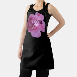 トレンディーのカスタマイズ可能な名前Rosie pink roseフローラ エプロン