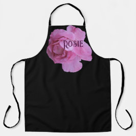 トレンディーのカスタマイズ可能な名前Rosie pink roseフローラ エプロン