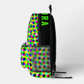 トレンディーのカラフルネオン幾何学円のライト名 プリントバックパック (右)