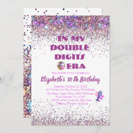 トレンディーのダブルデジットの時代誕生日 招待状