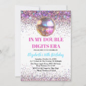 トレンディーのダブルデジットの時代誕生日 招待状 (正面)