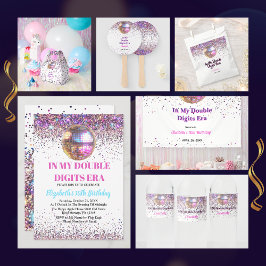 トレンディーのダブルデジットの時代誕生日 招待状