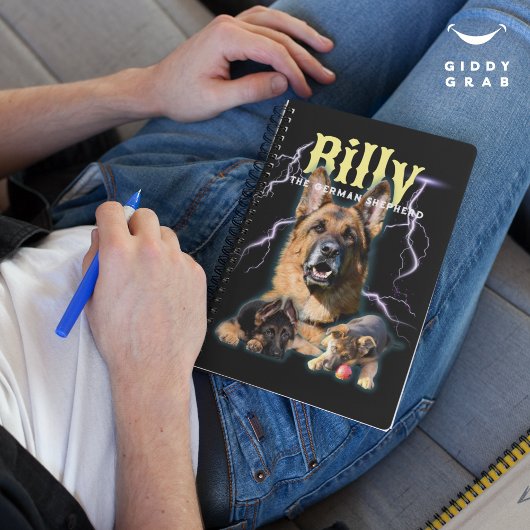 トレンディーのパーソナライズされたBootleg Dog写真90s ノートブック