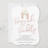 トレンディーのブランチと泡立ったブライダルシャワー 招待状 (正面)