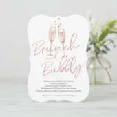 トレンディーのブランチと泡立ったブライダルシャワー 招待状 (スタンド正面)