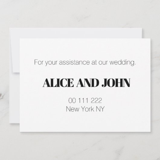 トレンディーのミニマリスト活字体 サンキューカード (裏面)