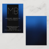 トレンディーのモダンぽちゃりと青い名刺 名刺 (正面/裏面)